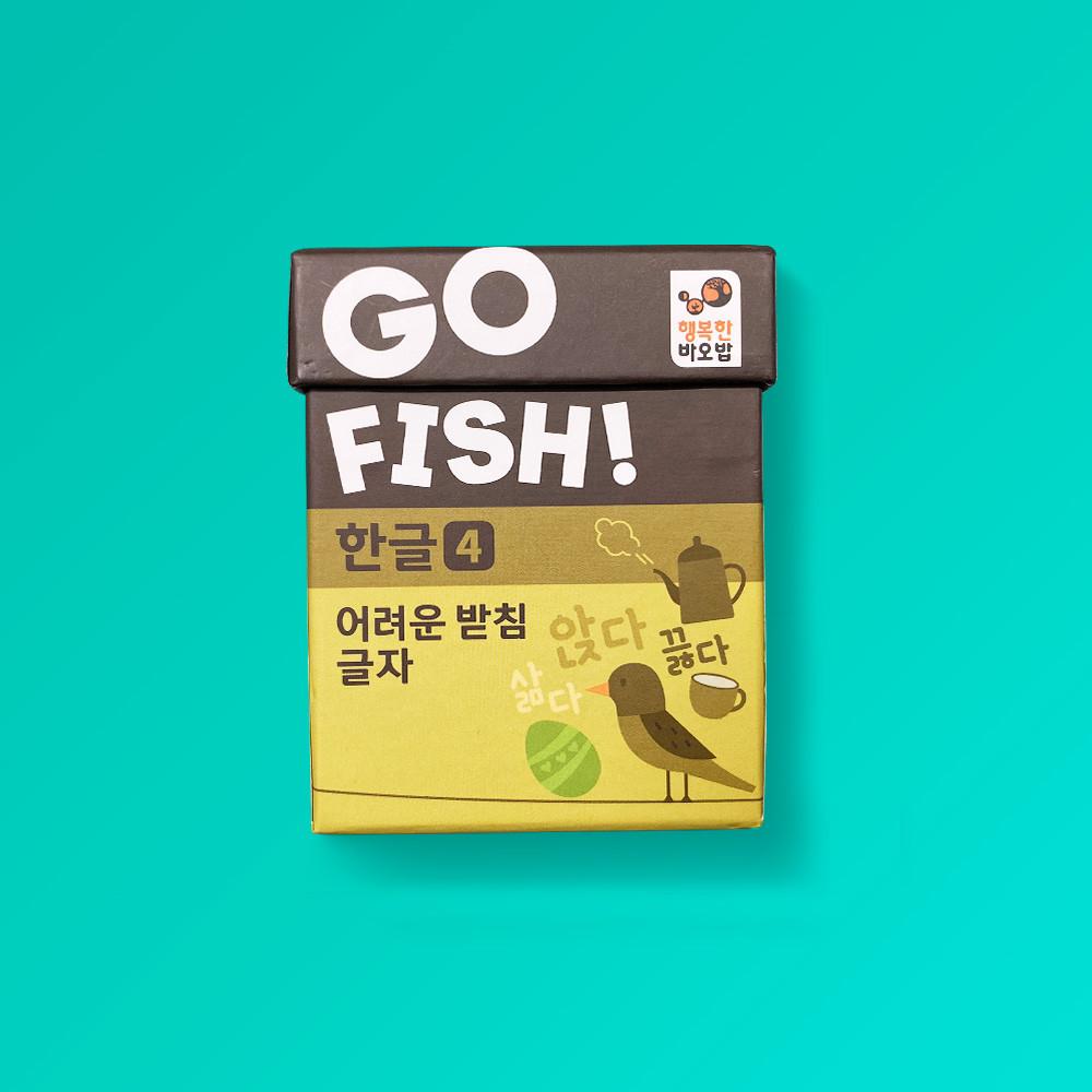 Карточка хангыль, GoFish Hangul 4 трудные согласные буквы, популярная корейская обучающая игра